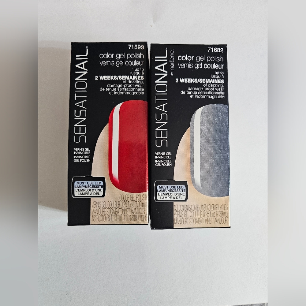 SensatioNail Color Gel Polish 71682  71593 Disco Fever Scarlet Red Lot Of 2 New